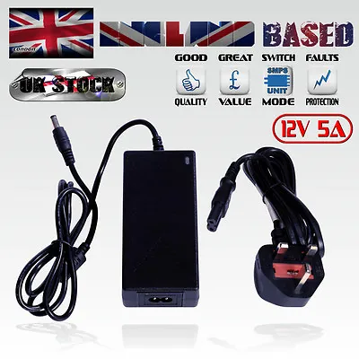 £9.98 • Buy 12v 5a Plug-in Power Supply / 60 Watt Ac -> Dc Power Converter/adapter/1-way Psu